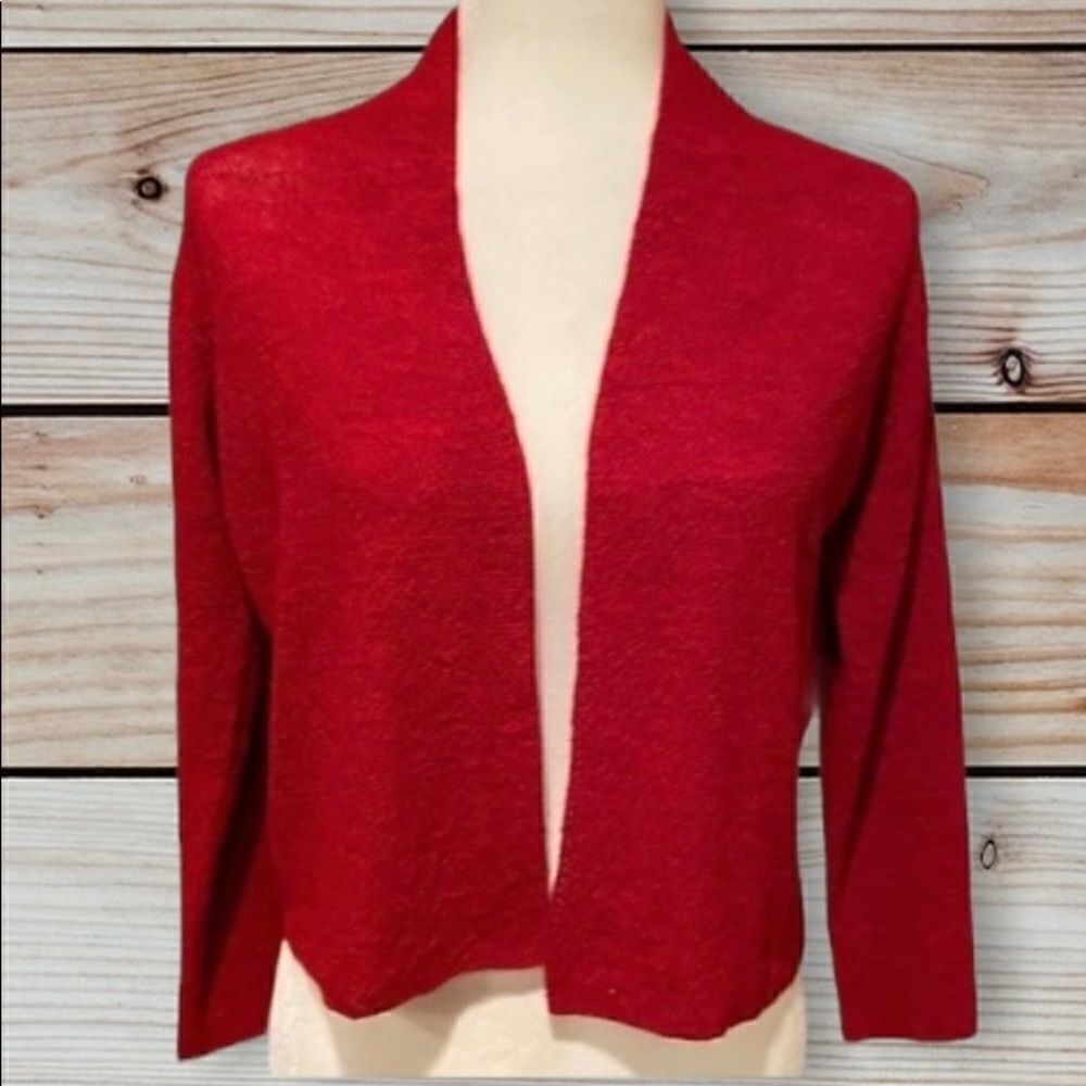 Eileen Fisher 100% Wool Italian Yarn Cardigan XS
